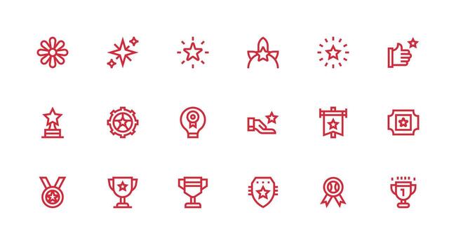 18 Icons for Outstanding in Strong Stroke Line Format Universal Icon Pack vector
