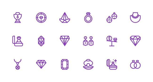 18 fuerte carrera línea íconos para piedra preciosa gráficos agudo íconos para presentaciones vector