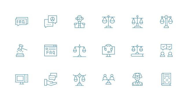 Minimal Line Style Resolution Icons with 18 Vectors UI-Ready Icon Collection