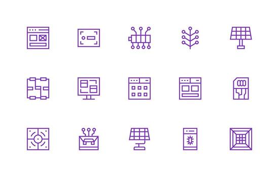 Module Set with 15 Regular Line Icons Universal Icon Pack vector