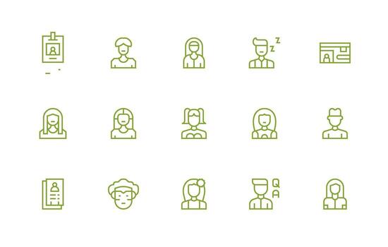 15 Icons for Profile Picture in Regular Line Format Simple Icon Pack vector