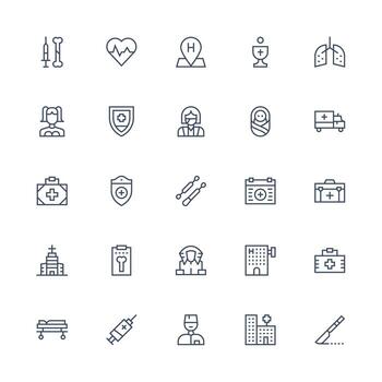 Medium Stroke Outline Icons from Doctor Set with 25 Vectors Minimal Icon Set for Interface Projects