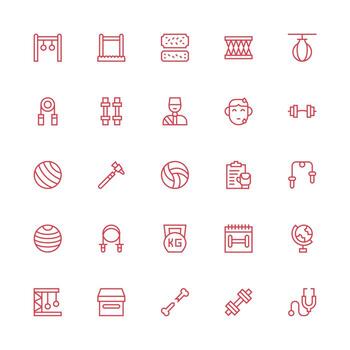 Medium Stroke Outline Icons from Physical Set with 25 Vectors High-Quality Icon Pack