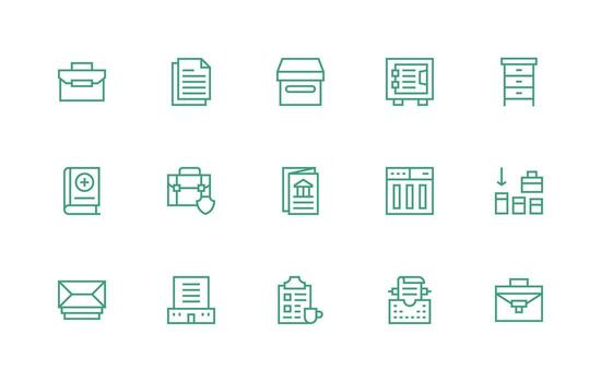 Documents featuring 15 Icons in Regular Line Design UI-Ready Icon Collection vector