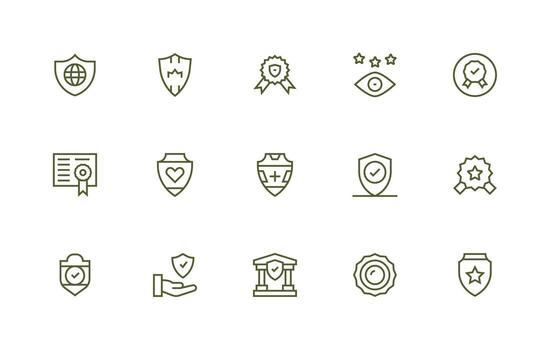 15 Icons for Trustworthy in Regular Line Format Scalable Icon Pack vector