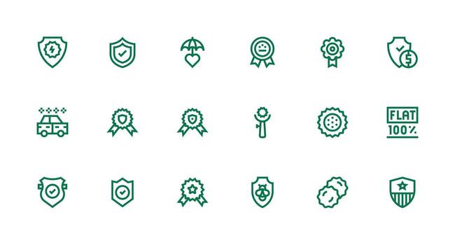 Guarantee Icon Collection with 18 Strong Stroke Line Designs High-Resolution Icons for Any Platform vector