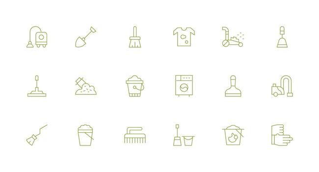 Dirt Design Icons featuring 18 in Minimal Line Style Layout Icon Collection vector