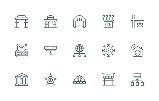 15 Regular Line Icons for Gateway Graphics Simple Icons for Interface and Wireframes vector