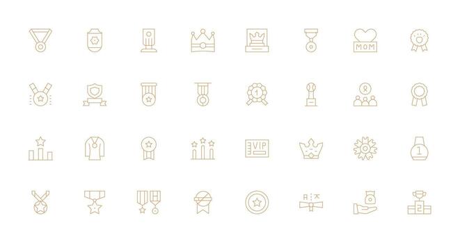 32 íconos para honor en Delgado línea formato alta resolución íconos para ninguna plataforma vector