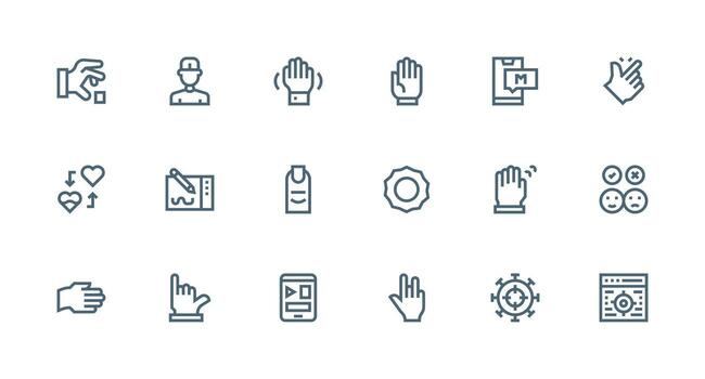 Ui Icon Collection with 18 Strong Stroke Line Designs Theme-Based Icon Pack vector