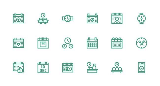 18 Strong Stroke Line Icons for Appointment Graphics Layout Icon Collection vector