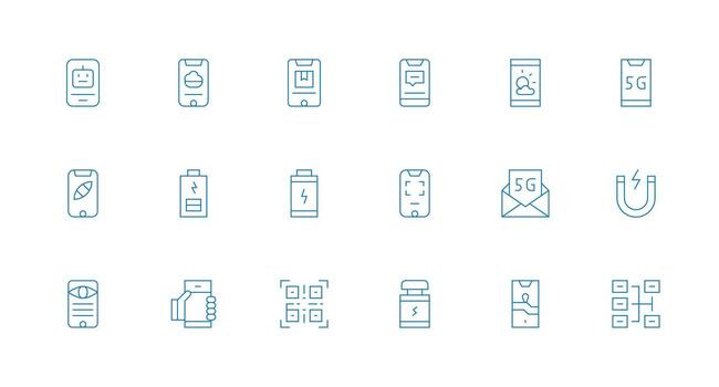 Smartphone including 18 Minimal Line Illustrations Neatly Designed Icons for Web Platforms vector