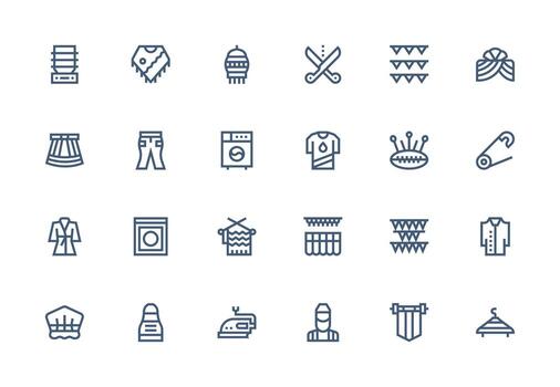 Fabric Visual Pack containing 24 Thick Line Line Icons Interface Icons for Daily Use vector