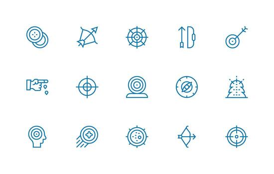 15 Regular Line Style Icons from Aim Collection Modern Line and Glyph Icon Series vector