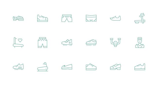Running Visual Pack containing 18 Minimal Line Icons Balanced Icon Set for Functional Design vector