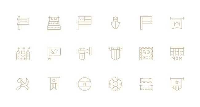 Minimal Line Style Banner Icons with 18 Vectors Icon Pack for Various Themes