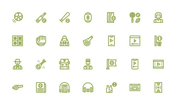 28 Bold Line Designs for Player Icons UI-Ready Icon Collection vector