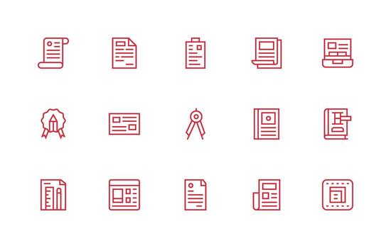 15 Regular Line Designs for Template Icons High-Resolution Icons for Any Platform vector