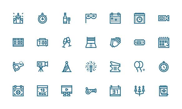 28 Bold Line Style Icons from Event Collection Layout Icon Collection vector