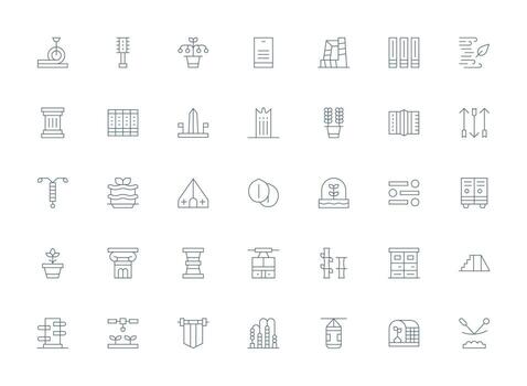 35 ligero línea vectores para vertical tema claro y conciso icono conjunto colección