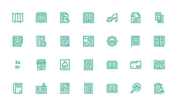 28 Bold Line Icons for Catalog Graphics Interface Icon Collection for Daily Projects vector