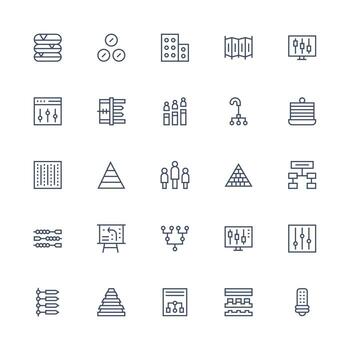 25 Medium Stroke Outline Vectors for Levels Theme High-Resolution Icons for Any Platform
