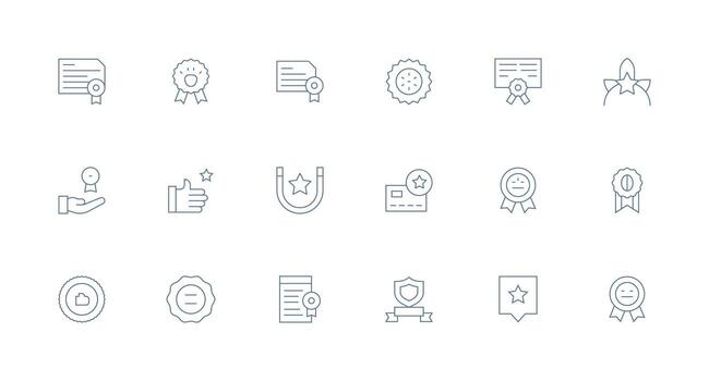 Minimal Line Icons from Endorsed Set with 18 Vectors Flexible Icon System for Web Interfaces