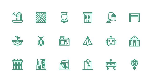 Modern Visual Pack containing 18 Strong Stroke Line Icons Interface Icon Collection vector