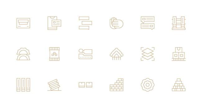 Stacked Set with 18 Minimal Line Icons Pixel Perfect Icons for Modern Apps vector