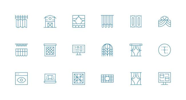 Minimal Line Icons from Window Set with 18 Vectors Essential Icon Set for Teams