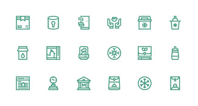 18 Strong Stroke Line Vectors for Preservation Theme Web and App Icon Pack Collection