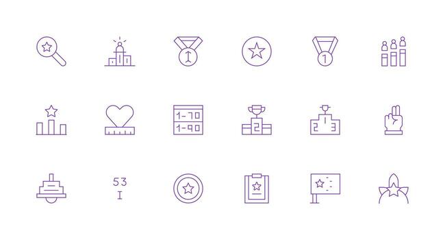 Minimal Line Style Ranking Icons with 18 Vectors Clean Icon Set Icon Pack for UI Projects