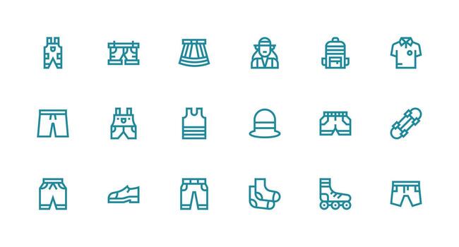 18 Strong Stroke Line Vectors for Casual Theme Fully Editable Icon Set for Web