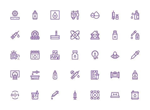 Fluid featuring 35 Icons in Regular Clean Line Design Customizable Icon Series for Mobile Screens vector