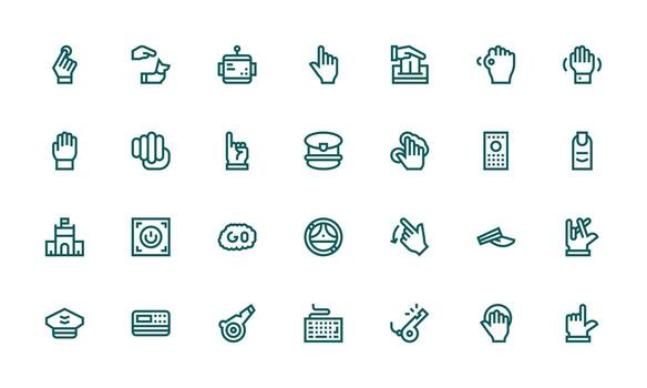 28 Bold Line Style Icons from Command Collection Sharp Icons for Presentations vector