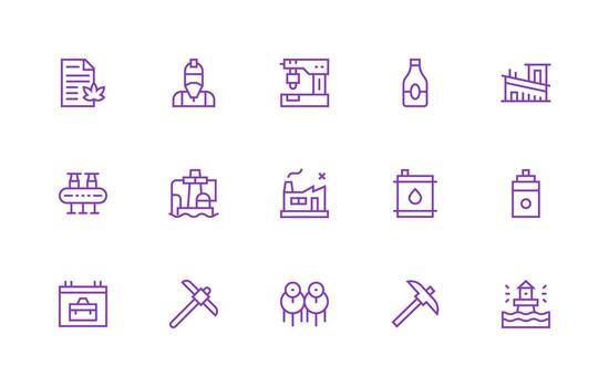 Industry Icon Collection with 15 Regular Line Designs Display Icon Pack vector