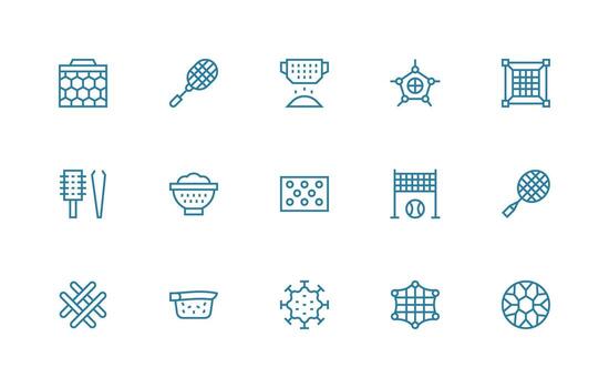 Mesh Visual Pack containing 15 Regular Line Icons Multi-Purpose Icon Pack for Templates vector