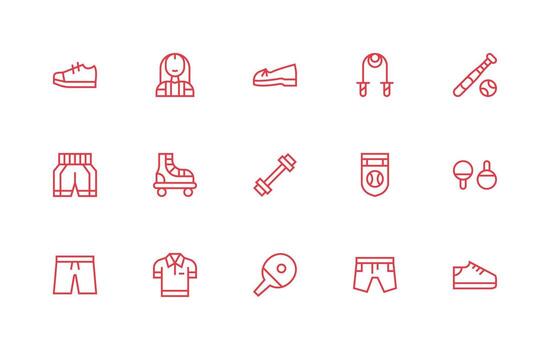 Regular Line Icons from Athletic Set with 15 Vectors Icon Pack for Various Themes