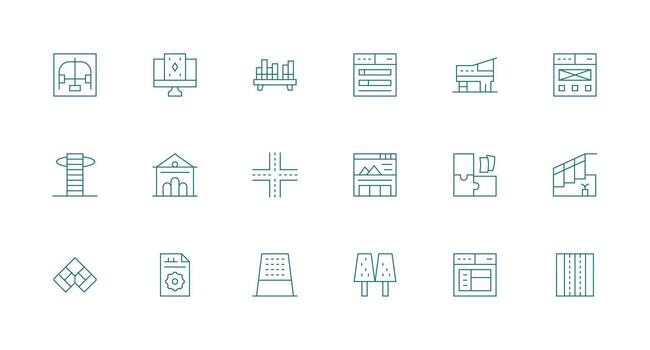 diseño conjunto con 18 mínimo línea íconos icono paquete para varios temas vector