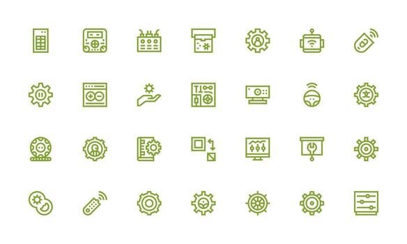28 Bold Line Icons for Control Panel Graphics App Icon Pack vector