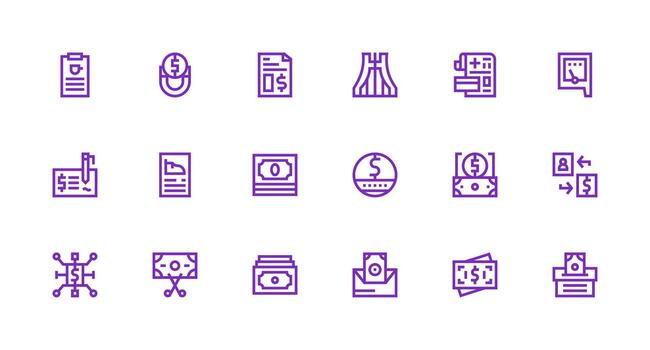 cuenta icono colección con 18 fuerte carrera línea diseños de múltiples fines icono paquete para plantillas vector