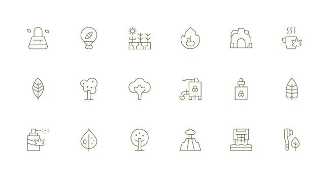 Natural including 18 Minimal Line Illustrations Full Icon Library for UI Designers vector