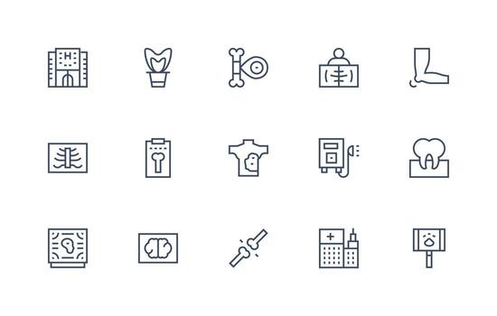 Regular Line Icons from Xray Set with 15 Vectors Professional Icon Set