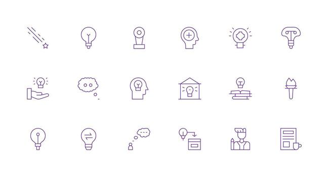 Minimal Line Style Inspiration Icons with 18 Vectors Interface Icon Collection