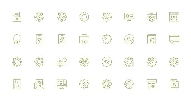 Thin Line Style Parameters Icons with 32 Vectors Editable Icon Collection