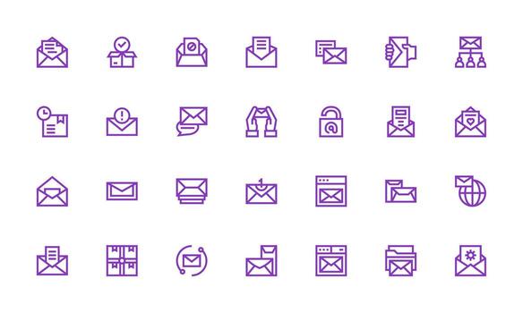 Bold Line Icons from Mail Set with 28 Vectors Icon Set