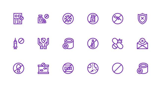 Strong Stroke Line Icons from Banned Set with 18 Vectors Multi-Purpose Icon Pack for Templates