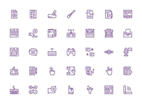 35 Regular Clean Line Vectors for Input Theme Icon Pack