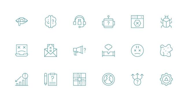Minimal Line Icons from Problem Set with 18 Vectors Complete Icon Set for Mobile Apps