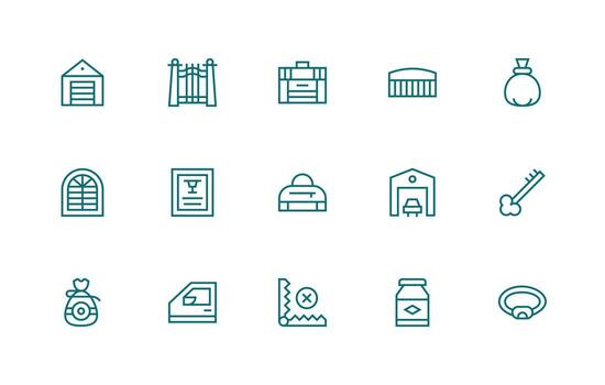 Closed Visual Pack containing 15 Regular Line Icons Organized Icon Pack for Quick Access vector
